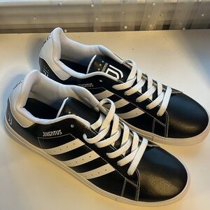 Black and White Men's Sneakers juventus soccer fan
